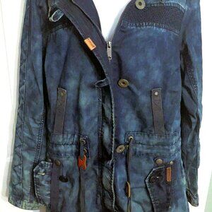 🔥 Vintage Denim Parka Jacket Khujo Western Americana Hooded Utility M-L